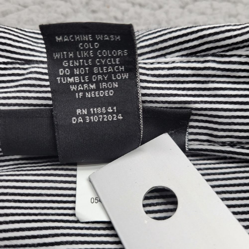 Lane Bryant Shirt Womens ' 26 White Black Striped Long Sleeve Button Up - Picture 10 of 15